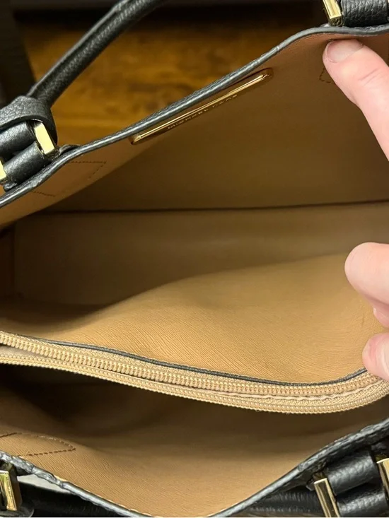 Michael Kors Black Pebbled Leather Satchel Crossbody Bag Purse - Picture 12 of 16